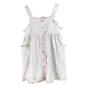 New Le Top girls sleeveless button down dress floral SIZE 4/5 100% cotton summer